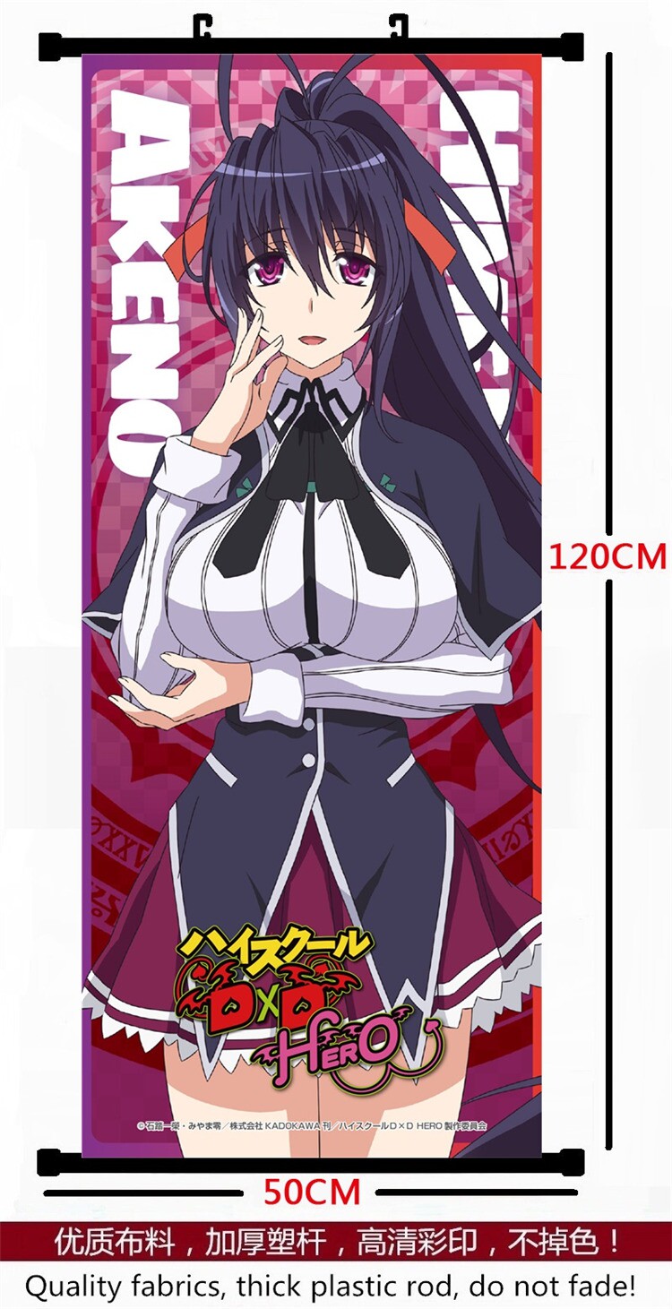 動漫惡魔高中dxd莉雅絲姬島朱乃全員塑桿卷軸掛畫布畫海報周邊 露天拍賣