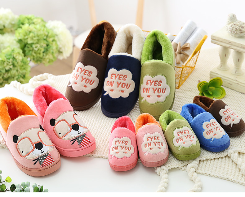 Pantoufles enfants en suède pour hiver - semelle plastique - Ref 1032181 Image 10