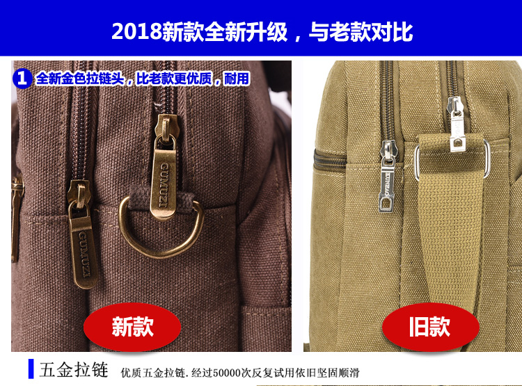 2018 mới canvas nam túi Messenger túi đeo vai bình thường túi xách công suất lớn nam túi chéo túi xách hermes