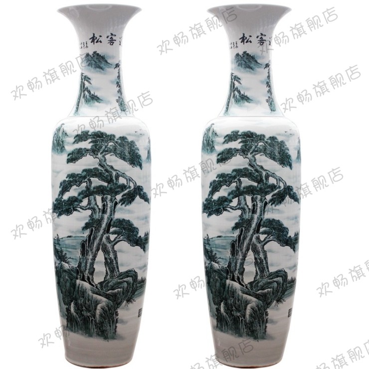Jingdezhen ceramics hand - made guest - the greeting pine ground sitting room adornment is placed hotel opening gifts sf54 big vase