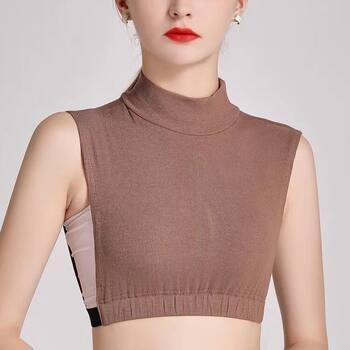 2024 Winter Ribbed Fake Collar Women's Versatile Decorative Warm Pullover Neck Warmer Inner Layer Half Turtleneck