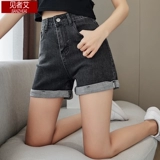 Джинсовая юбка, летние шорты, эластичные приталенные штаны, высокая талия, А-силуэт