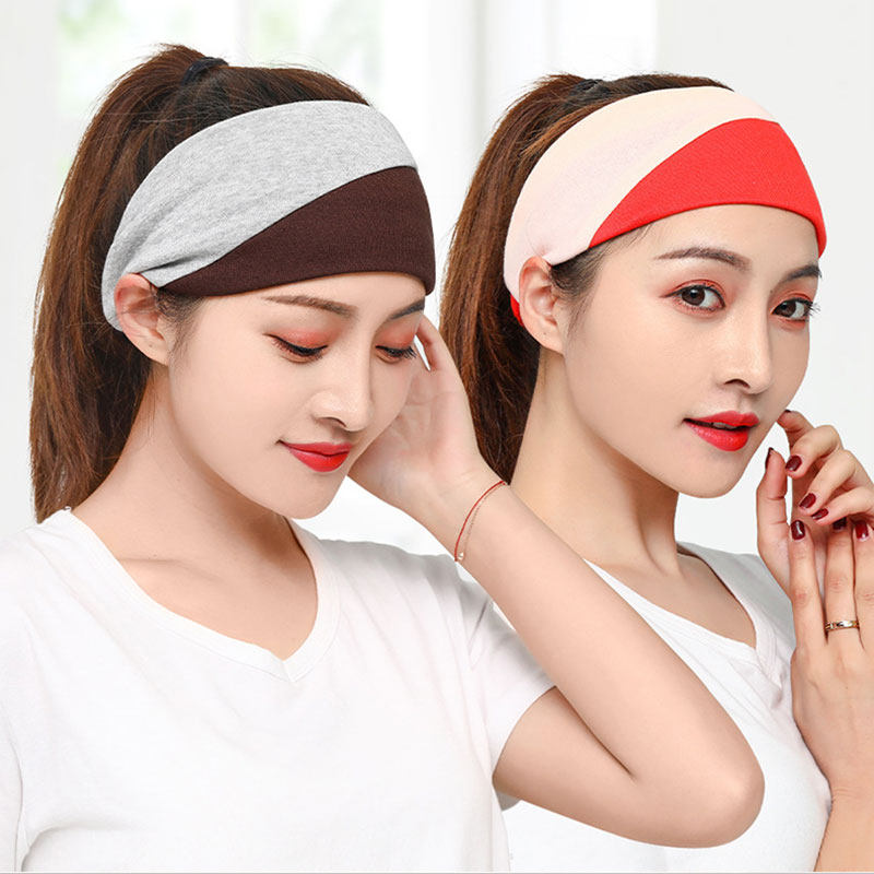 Confinement turban contrast color wash face hairband makeup sports hairband fashion postpartum turban confinement windproof turban female