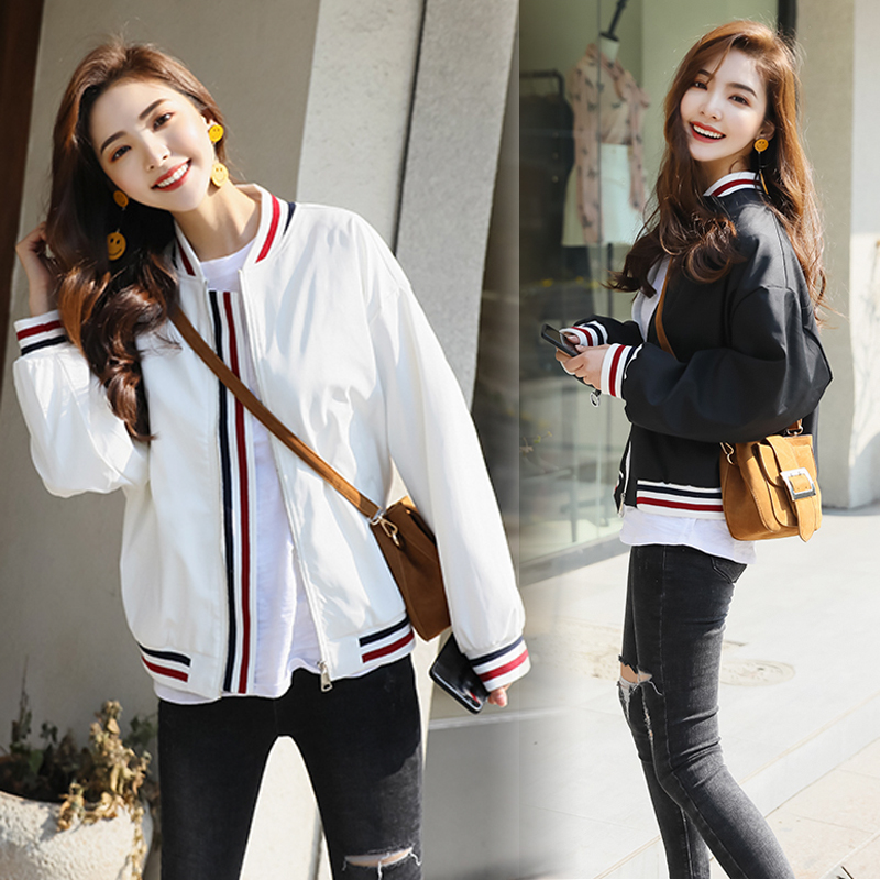 Tide brand casual jacket women's 2021 spring and autumn new Korean version small all-match loose baseball uniform short thin coat