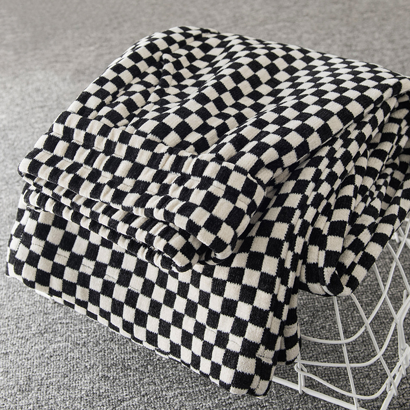 Tide Card Black & White Suede Chessboard Lattice Broadlegged Pants Women 2022 Spring New Pituality High Waist Casual Tug Plaid Pants