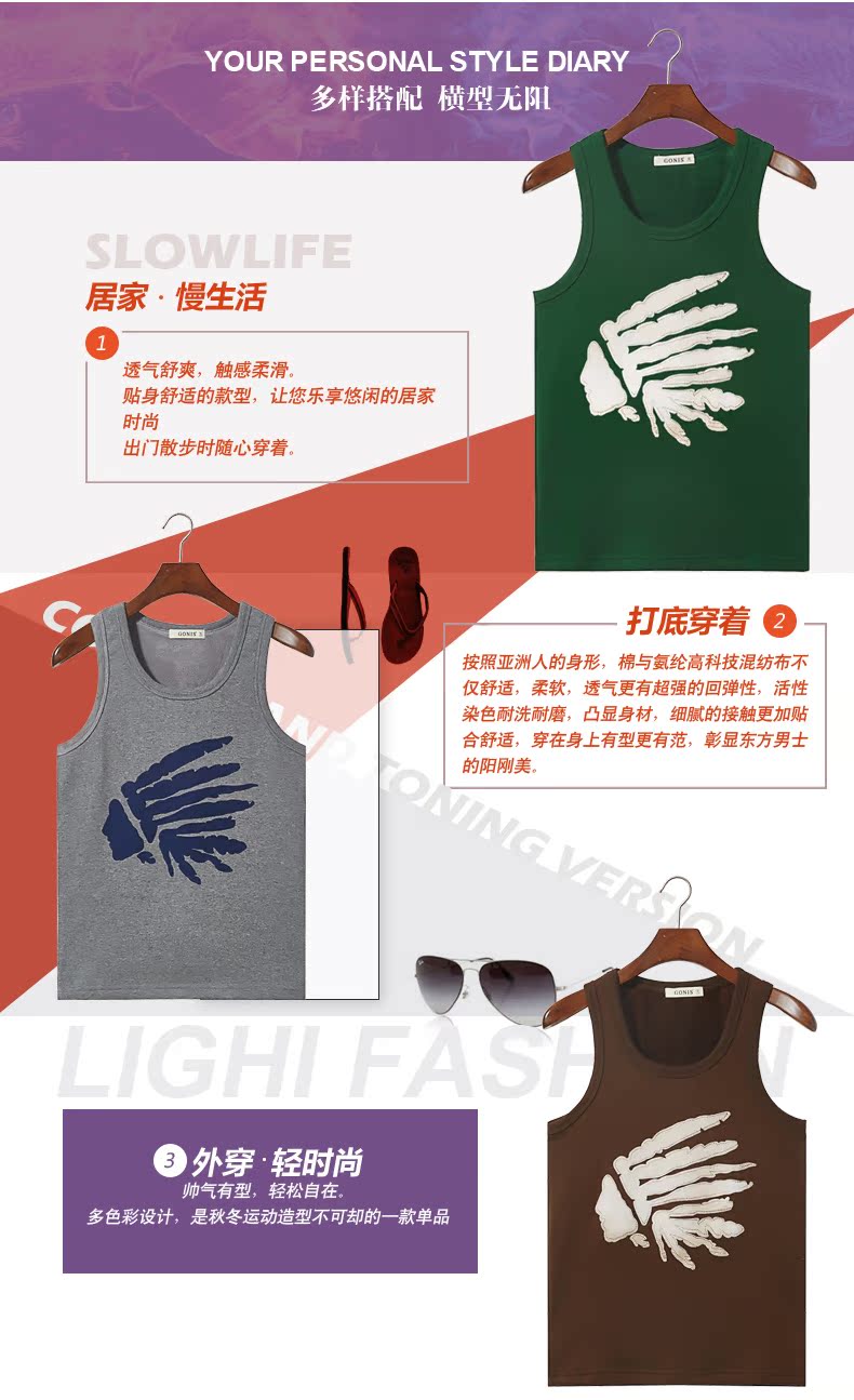 Mùa đông cộng với nhung dày vest nam Slim cotton ấm mồ hôi vest Hàn Quốc in cổ tròn chạm đáy áo thủy triều áo ba lỗ