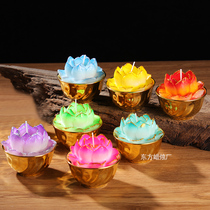 Lotus Candle Colorful Lotus Lamp Candle Gold Bowl Wutaishan Candle Lotus Candle Platter Home Manufacturer