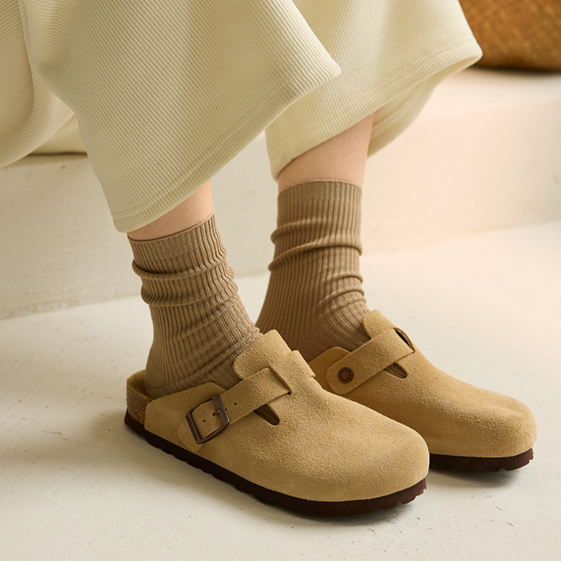 Summer Style Pure Cotton Socks for Women, Mid-Calf, Thin, White, Thick-Threaded, Slouch Socks, Solid Color, Odor-Resistant Socks, Maternity Socks
