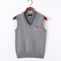 Boys  waistcoat spring and autumn thin outer wear baby daughter childrens pure cotton wool knitted vest tide big childrens waistcoat