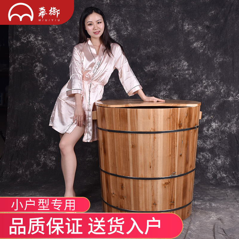 Baby Bath Round Wooden Barrel, Cedar Wood Soaking Tub, Full Body Adult Bath Tub, Wooden Children's Bath Tub, Sitz Bath for Home Use