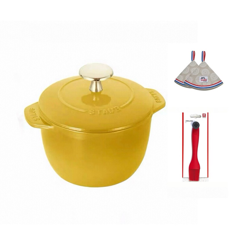 French Staub Enamel Cast Iron Pot 10 16 22 Round Ocean Pattern Mommy Pot Piglet Relief Rice Pot