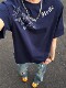 American High Street Floral Print Pure Cotton Short-Sleeve T-Shirt for Men, Summer Trendy Heavy-Duty Youth Half-Sleeve Top