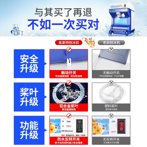 Дробилка для льда Melite, коммерческая тарелка для приготовления смузи, ледокольная машина для приготовления ледяной каши, полностью автоматическая маленькая машина для производства бритого льда