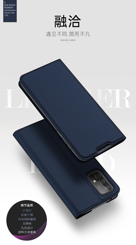 Blue — Dux Ducis New Wallets Folio Flip Magnetic Synthetic Leather Card Holder Business A13 5G, A23 5G, A33 5G, A53 5G, A73