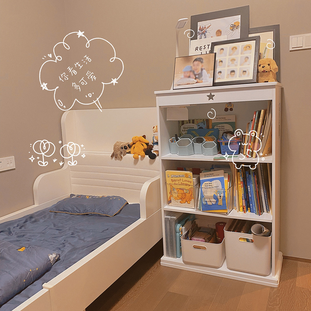 Bean Rice Babe Children Bookcase Floor Bookcase Disposal Cabinet Home Contained Storage Display Cabinet Floating Window Small Bookcase