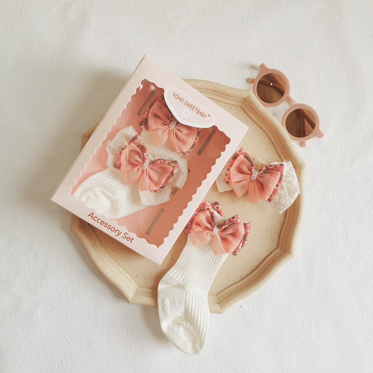 ins baby socks hair with gift box dress pure cotton spring summer autumn winter season children spend their birthday full moon