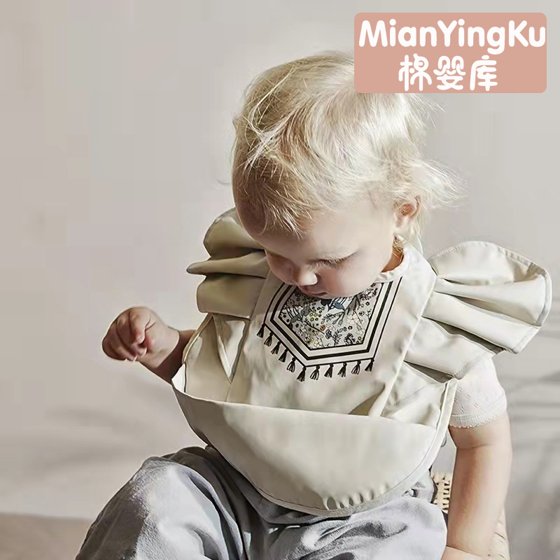 elodie with the same Danish baby high-end ins Nordic eating bib angel wings bib waterproof bib non-staple food