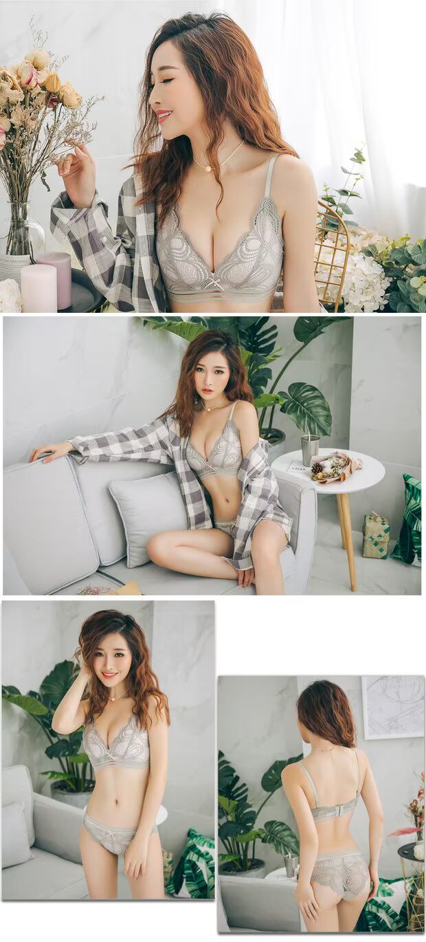Áo ngực đẹp lưng tụ tập không có vòng thép mỏng đồ lót cô gái gợi cảm ren trên chiếc áo ngực nhỏ mùa hè tam giác cúp ngực ao lot