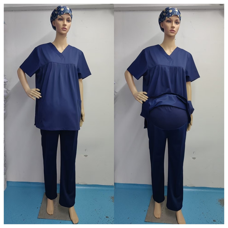 Maternity Medical Set, Belly Support Pants, Doctor's Work Clothes, Two-Piece Set, Scrub Suit, Surgical Gown, Antibacterial, Anti-Static