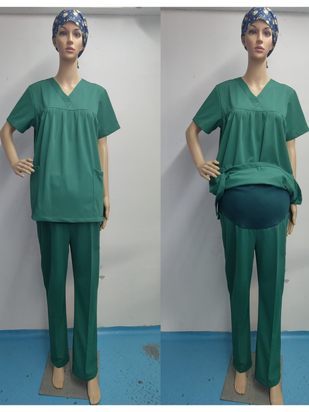Elastic Belly-Supporting Pants for Nurses, Maternity Pants, Operating Room Surgical Gowns, Medical Scrub Suits, Women's Short-Sleeve Quick-Dry Doctor's — 3