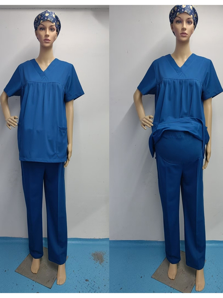 Elastic Belly-Supporting Pants for Nurses, Maternity Pants, Operating Room Surgical Gowns, Medical Scrub Suits, Women's Short-Sleeve Quick-Dry Doctor's — 4