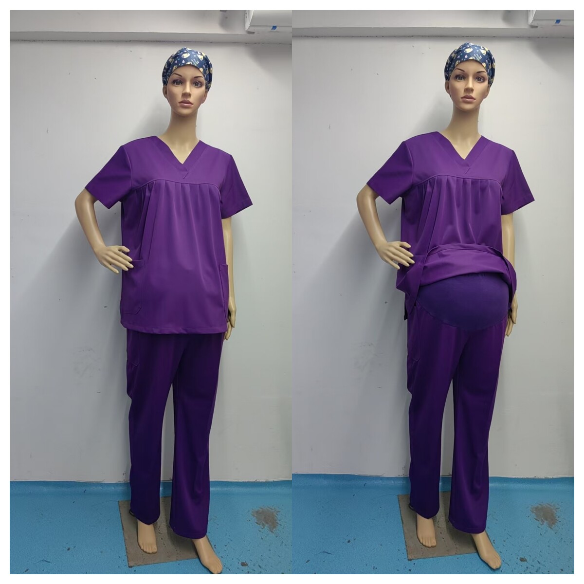 弹力托腹裤护士孕妇裤手术室手术衣医护刷手服女短袖速干医生服 — 16