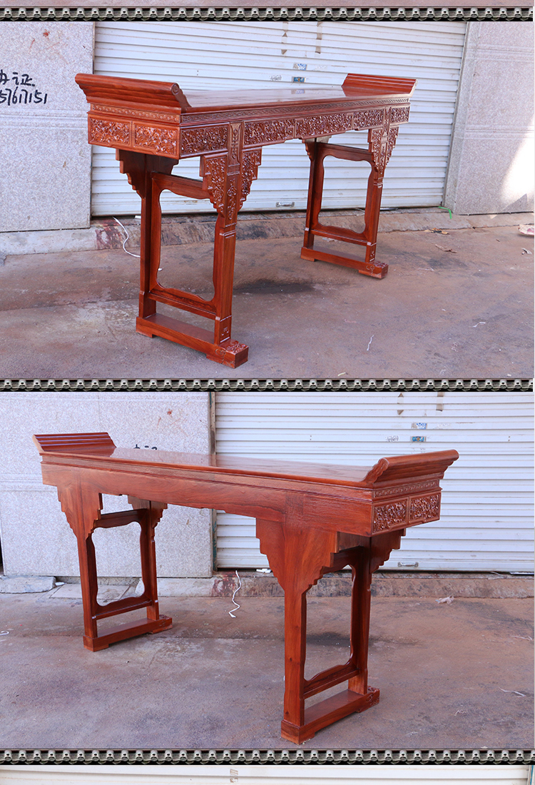 Redwood Zhongtang bộ bàn ghế sáu mảnh gồm bốn bộ ghế gỗ hồng mộc Taishi tám bàn bất tử ngồi bàn ngồi xổm cho bàn - Bàn / Bàn bàn xếp gỗ