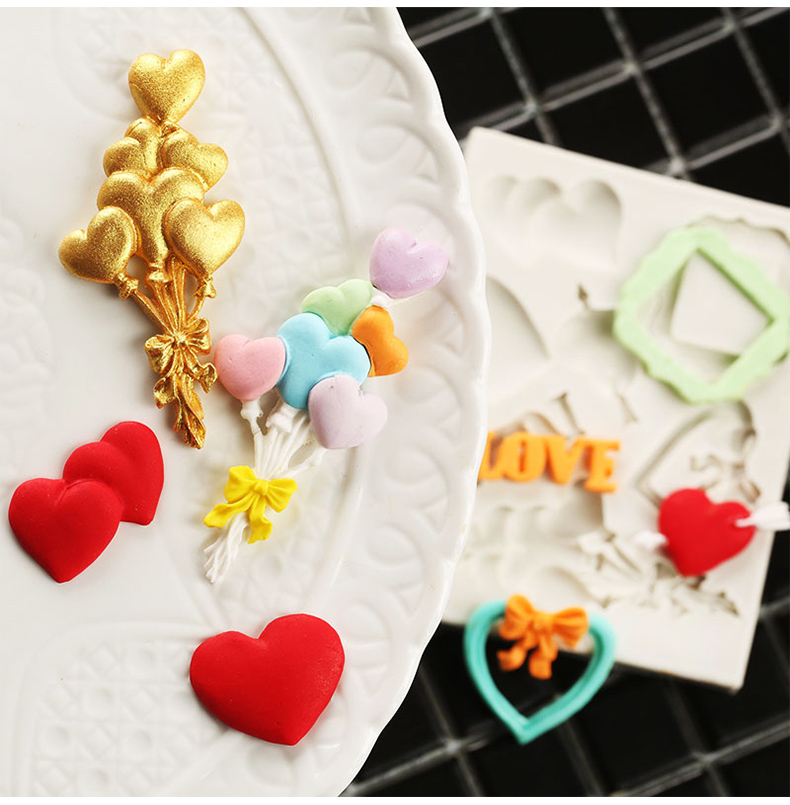 Ngày Valentine Tình yêu Hình trái tim Hoa hồng Bó hoa hồng Kiểu dáng Khuôn Bánh kẹo mềm DIY Handmade Chocolate đa dạng Tùy chọn khuôn làm kem silicon