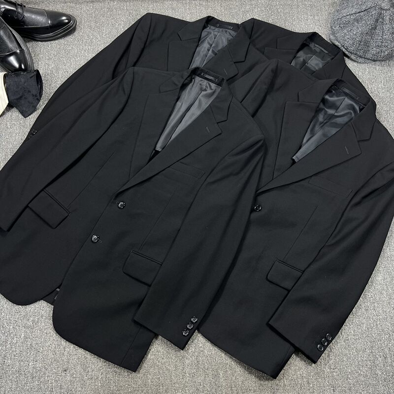 Vintage Black Casual Versatile Simple Elegant Minimalist High-End Commuter Suit Jacket for Men and Women