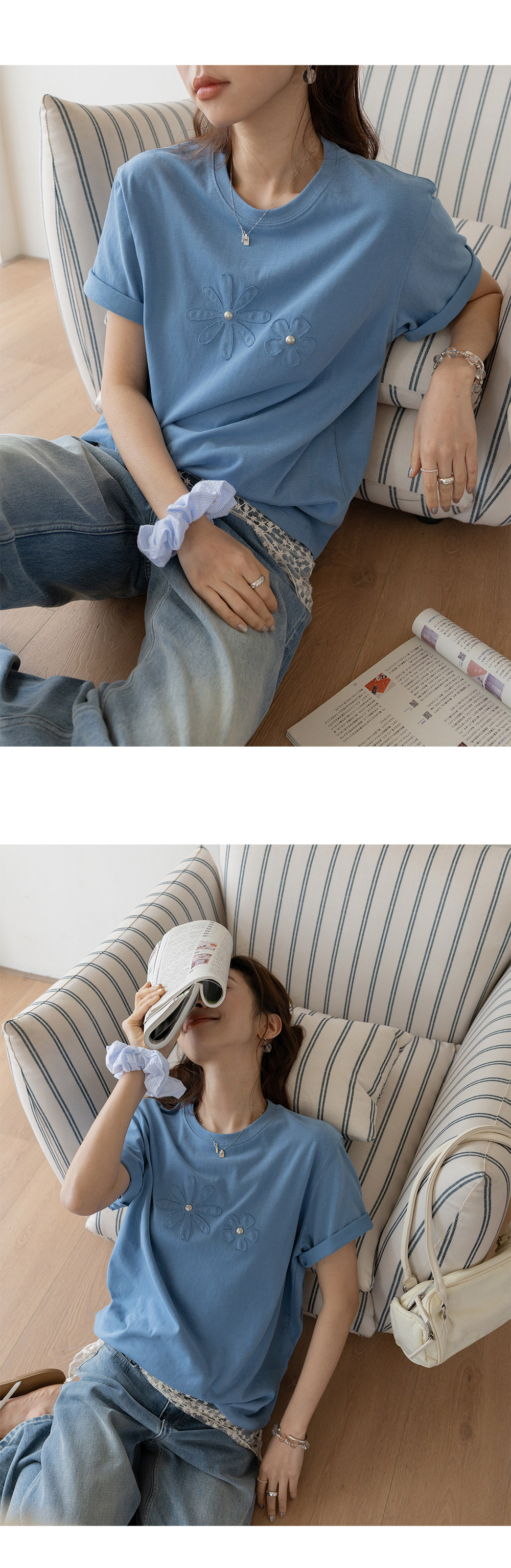 VNOOK женская футболка с круглым вырезом и аппликацией с вышивкой, новинка весна-лето 2026, трикотажная хлопковая свободная повседневная однотонная блузка с коротким рукавом