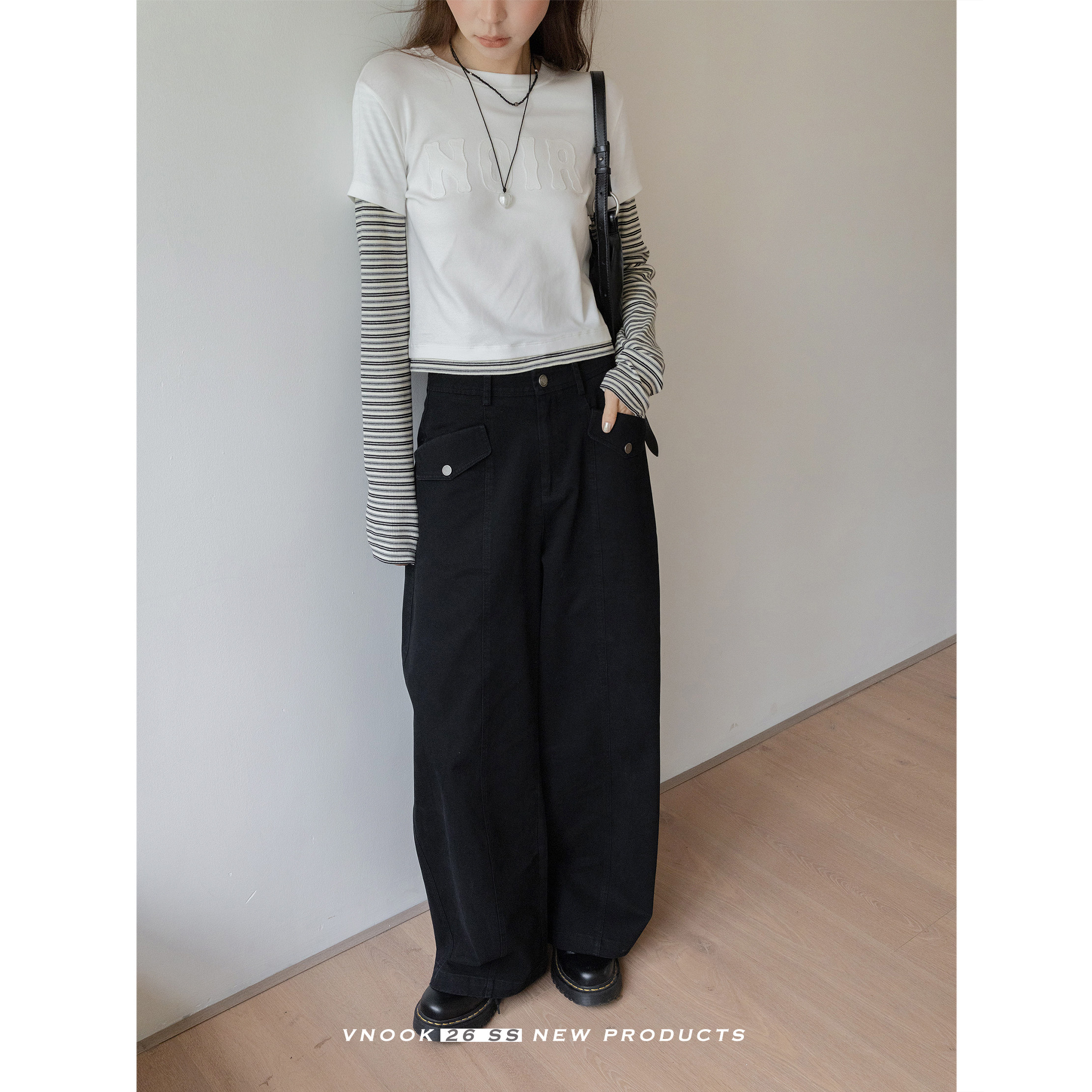 VNOOK женский свитер с капюшоном свободного кроя из шерсти в полоску универсальный весенний