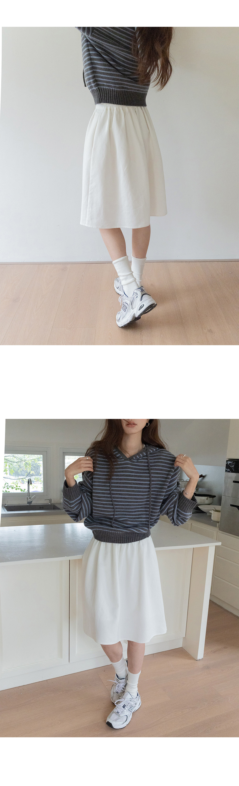 VNOOK женский свитер с капюшоном свободного кроя из шерсти в полоску универсальный весенний