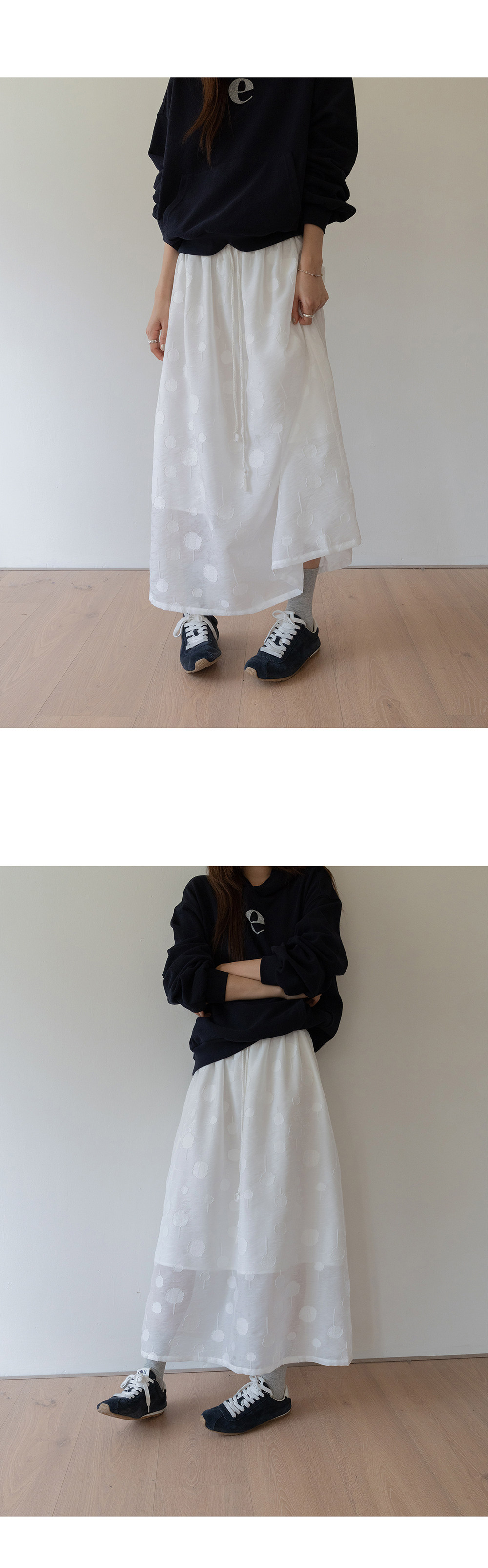 VNOOK женская длинная А-силуэтная юбка с объемным жаккардом на резинке 2026 весенняя новинка свободного покроя повседневная