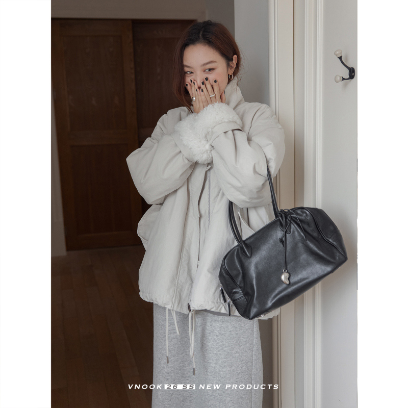 Vnook Imitation Lamb Wool Cotton Jacket for Women Winter 2025 New Warm Mid-Length Loose Parka Coat