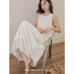 VNOOK Dress ແມ່ຍິງ Summer 2024 ໃຫມ່ sleeveless Loose Casual ແອວສູງຝຣັ່ງ Romantic ມີກິ່ນຫອມຂະຫນາດນ້ອຍ skirt ຍາວ