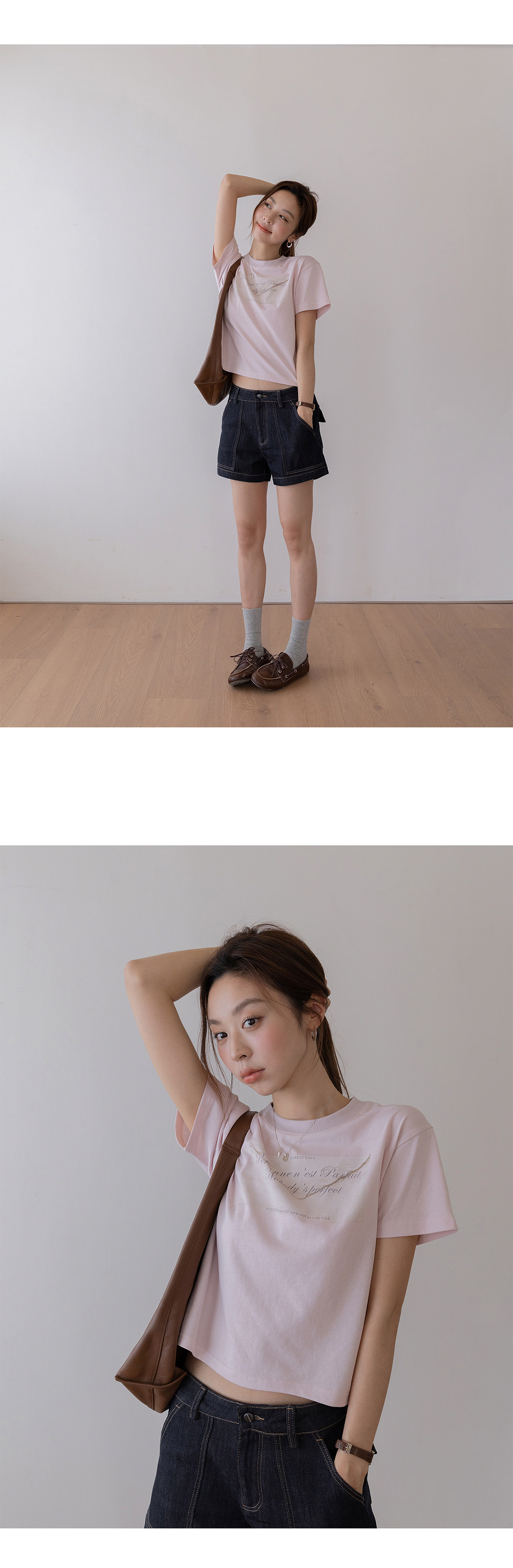 VNOOK женская футболка с высокой талией короткого кроя с короткими рукавами 2026 весна-лето новая вязаная слегка свободная с принтом круглый вырез стройнящая блузка