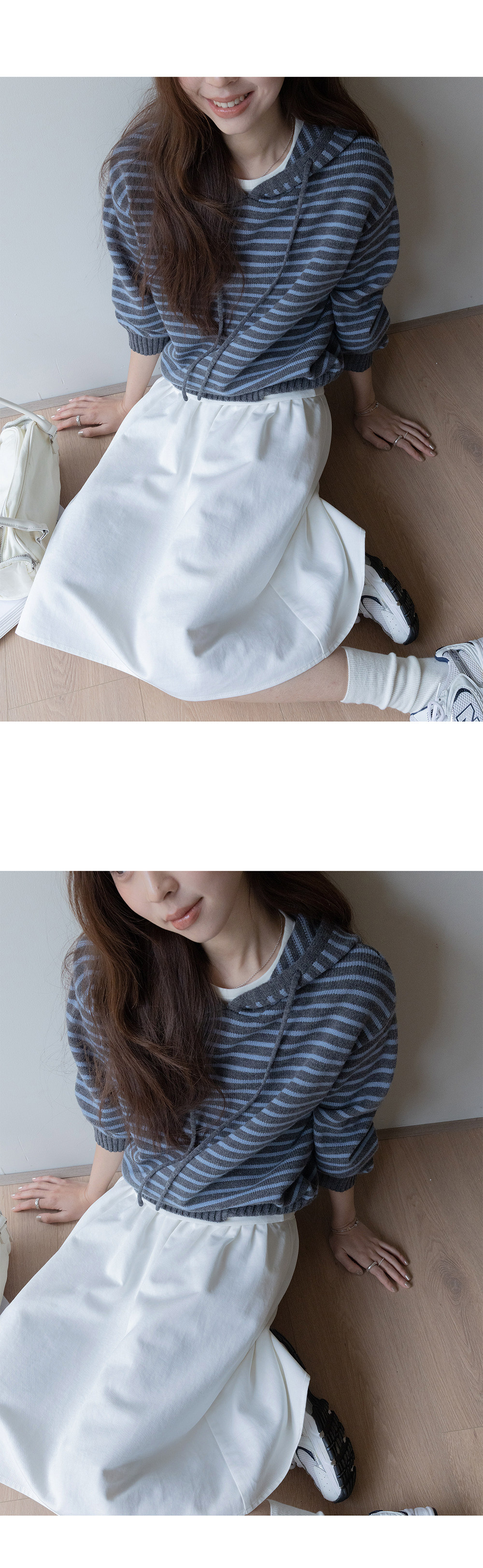 VNOOK женский свитер с капюшоном свободного кроя из шерсти в полоску универсальный весенний