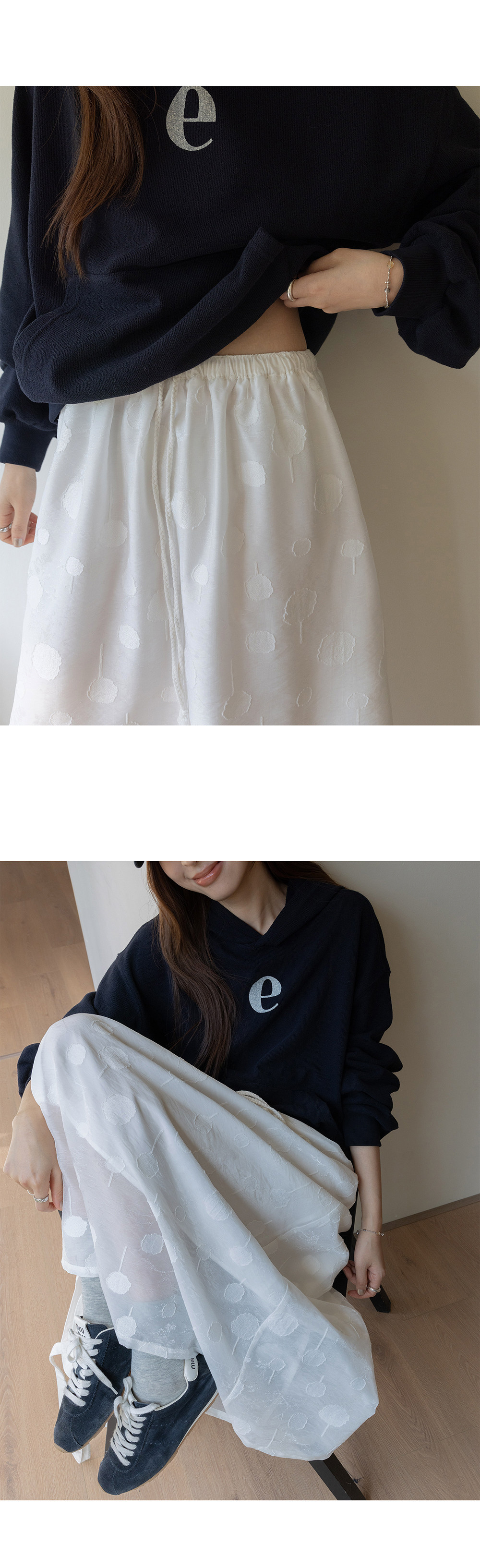 VNOOK женская длинная А-силуэтная юбка с объемным жаккардом на резинке 2026 весенняя новинка свободного покроя повседневная