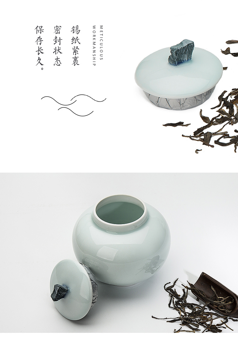 "Water music" days yi jingdezhen ceramic sealed as cans travel small portable moisture storage tanks with caddy fixings