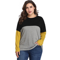 Plus Size Woman Long Sleeves Shirts Fat Pullovers Tops Lady