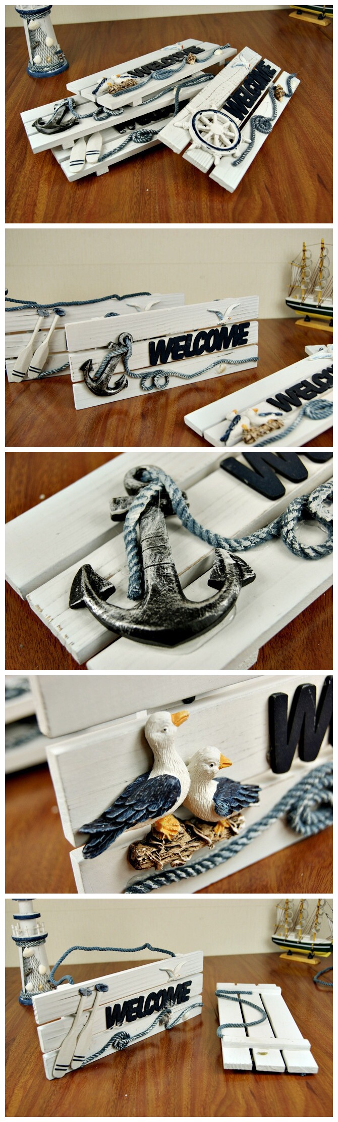 Средиземноморье творческий деревянный дверь бренд сделать старый Welcome список магазин добро пожаловать декоративный список бесплатная доставка   