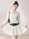 Elegant White Shirt Dress for Women, Waist-Cinching, with a Turn-Down Collar, New Trendy Style for Summer 2026
