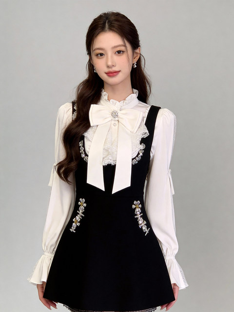 Women's Spring 2026 New Trendy High-End Suspender Dress Set, Elegant and Stylish Korean Style Complete Ootd Outfit