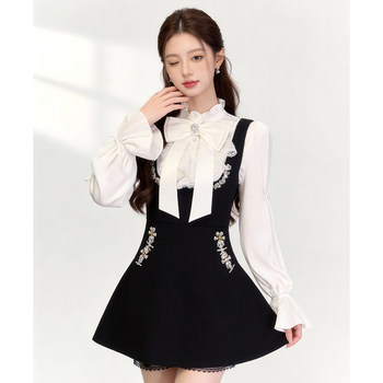 Women's Spring 2026 New Trendy High-End Suspender Dress Set, Elegant and Stylish Korean Style Complete Ootd Outfit