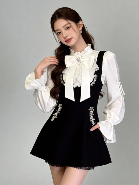 Women's Spring 2026 New Trendy High-End Suspender Dress Set, Elegant and Stylish Korean Style Complete Ootd Outfit