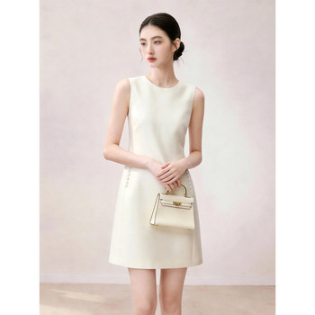 Simple and Elegant Style Sleeveless Vest Dress for Women 2026 Summer White Round Neck Slim Fit Workwear Light Luxury Dress