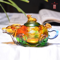 Liuli tea table ornaments tea pet cattle boutique storage piggy bank Zhaojia to give husband boss birthday gift