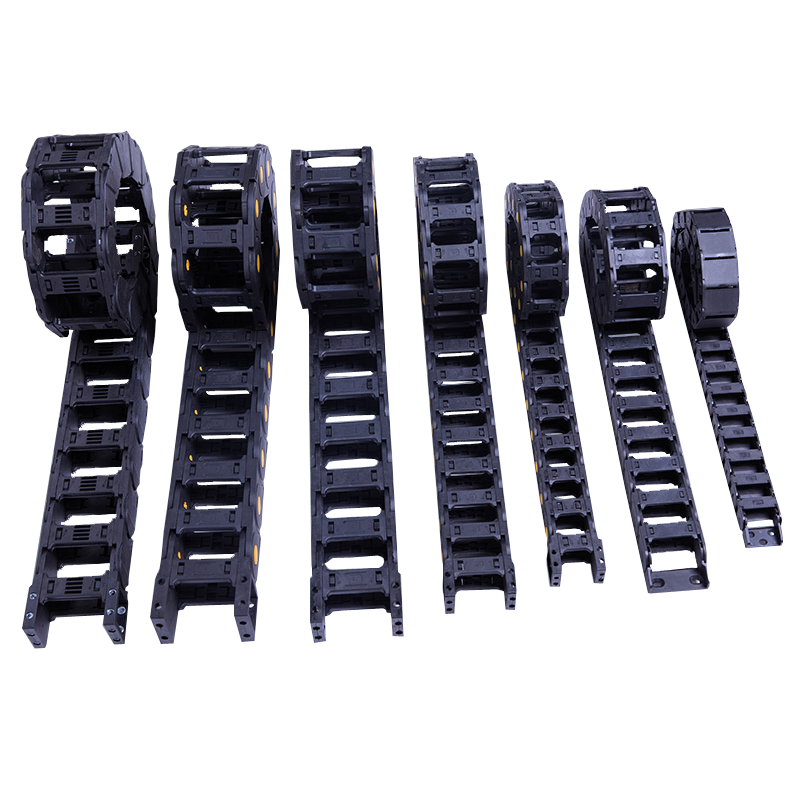 Plastic nylon steel aluminum drag chain tank chain trunking machine tool bridge totally enclosed cable high-speed muted engineering