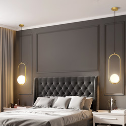 Bedside Pendant Light, Modern Minimalist Light Luxury, Small Pendant Light for Master Bedroom, Nordic Minimalist, Trendy Grid Background Wall Long Line Light