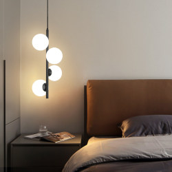 Bedside Small Pendant Light, New Style for Bedroom, Atmospheric Main Bedroom Long Pendant Light, Background Wall Single/Double Multi-Head Room Decoration Pendant Light